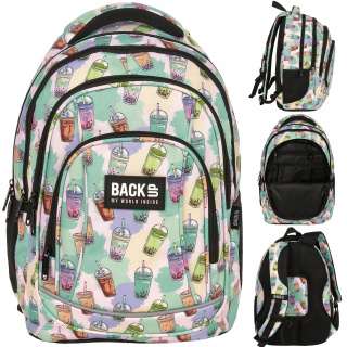 Záložný viackomorový školský batoh Odtiene fialovej, Odtiene ružovej, Odtiene zelenej, Odtiene žltej a zlatej, Multicolor 26 l